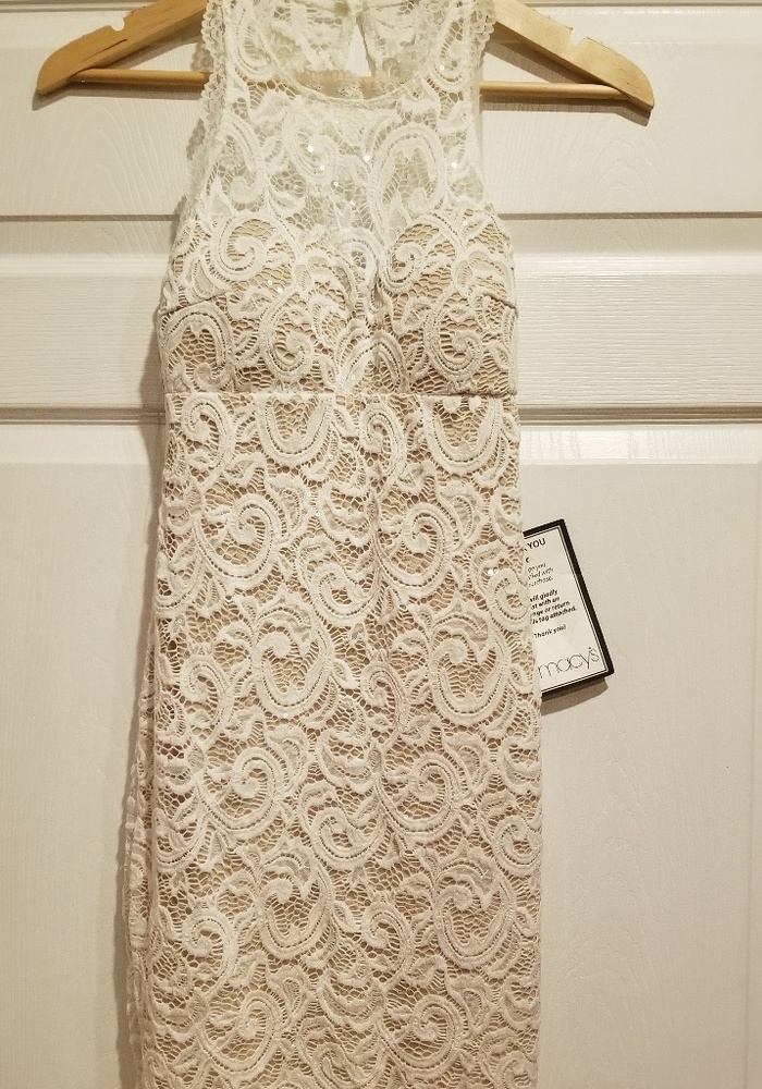 Cream halter cocktail dress size 3